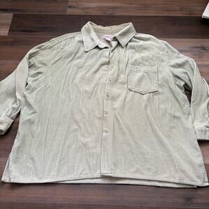 Y2K Cambridge Country Women’s Light Green Button Down Corduroy Shacket SIZE 3XL